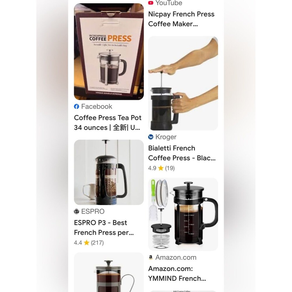 #2239** Incredible Coffee Press - Brown Finish by unique double screen - Picture 10 of 16